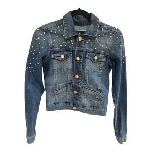 Juicy Couture women’s stretch studded jean jacket.  Size XS.  Never worn!
